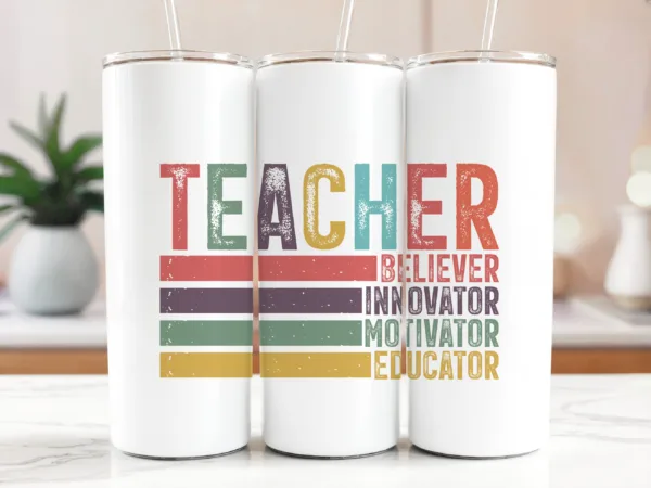 Retro Teacher Tumbler