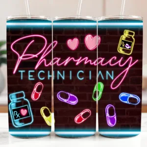 Pharmacy Tech Neon Tumbler