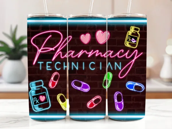 Pharmacy Tech Neon Tumbler